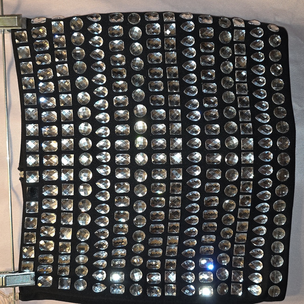 Black Rhinstoned Skirt Womens Small (Janette # 7)